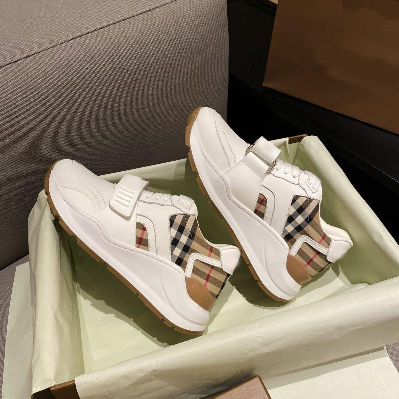 

Vintage Check Cotton Sneakers Luxury Designer men women striped shoes Lace-up Trainers Platform Casual Shoe, Color 4