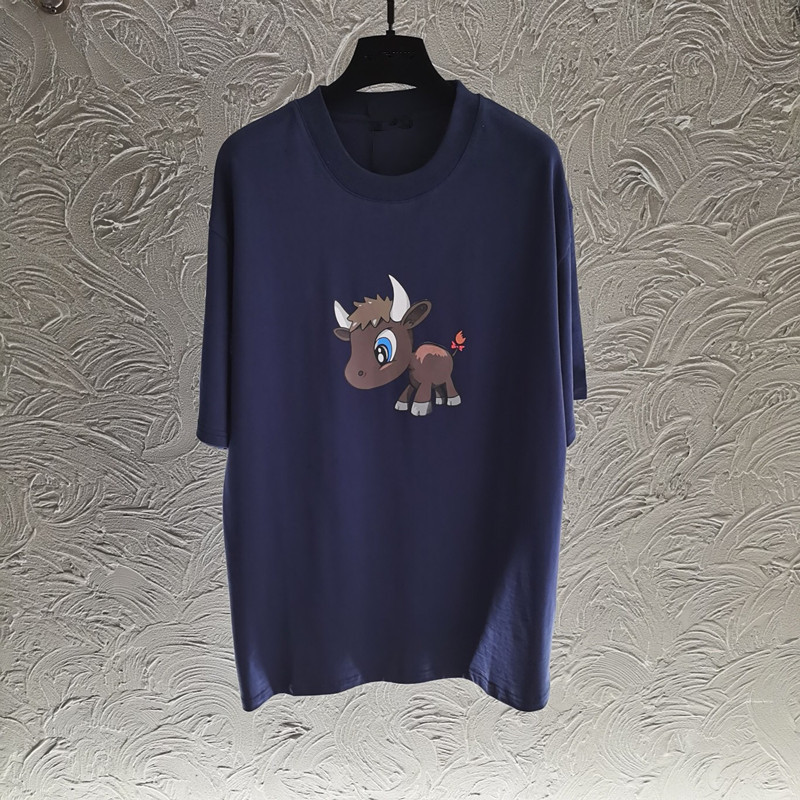 

Summer 2021 Womens Tops Tees shorts women clothing t-shirt Cartoon fashion Cow Print designer, Hidden blue