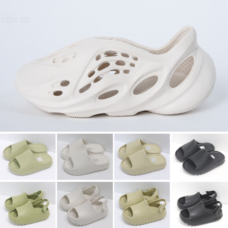 

2021 Fashion EVA Foam Runner Kan Slides Toddlers Infants Kids Childrens Slippers Triple Red White Black Desert Sand Bone Resin Sandals, Color 5