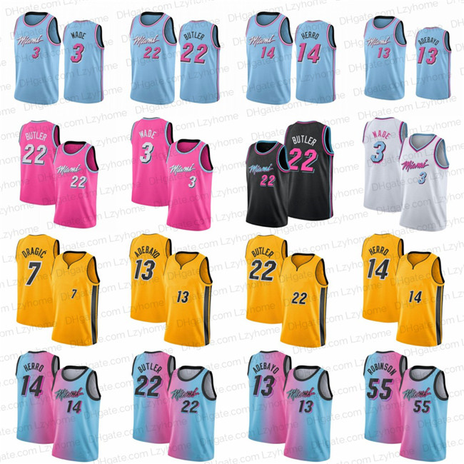 

Tyler 14 Herro Jimmy 22 Butler 100% Stitched Basketball Jerseys Men's Blue Pink Edition Dwyane 3 Wade Jersey Bam 13 Adebayo Goran 7 Dragic City Yellow Earned Shirt, My store(lzyhome)