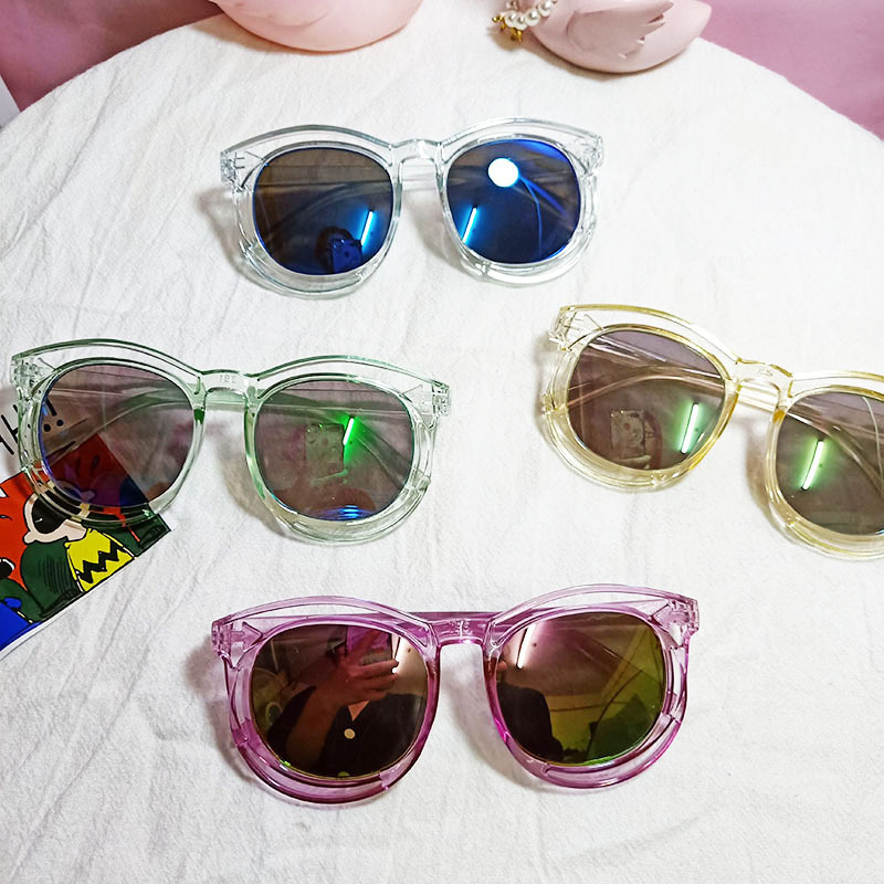 

Boy girl Sunglasses Fashion Plastic Round Frame Sunglass ultraviolet-proof Sun Glasses Children Beach Eyewear Kid Accessories WMQ709