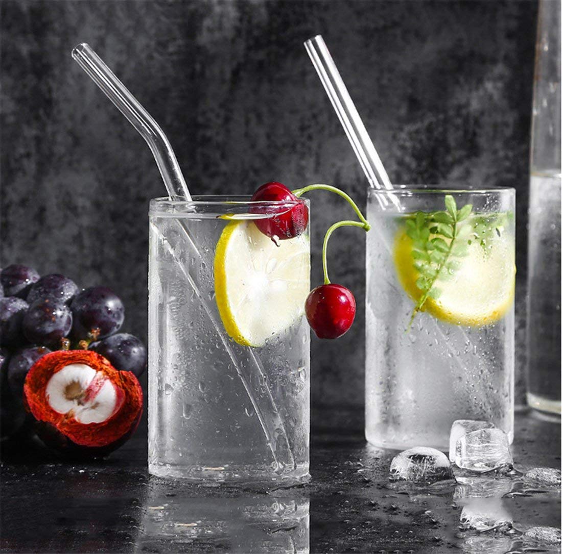 

18cm/20cm/25cm Clear Glass Drinking Straws Milk Cocktail Fruit Juice Beverage Straws