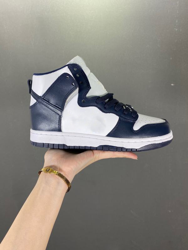 

(With Box)2021 High Championship Navy Basketball Shoes Men Women Midnight White Sneaker, Navy/white