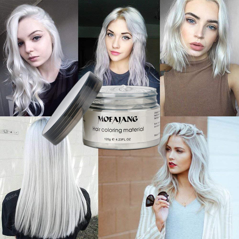 

Temporary Hair Color Dye Wax Gold Hair Diy Styling Silver Disposable Grandma Mofajang Hair Gel Coloring Mud Wax for Women MenSc