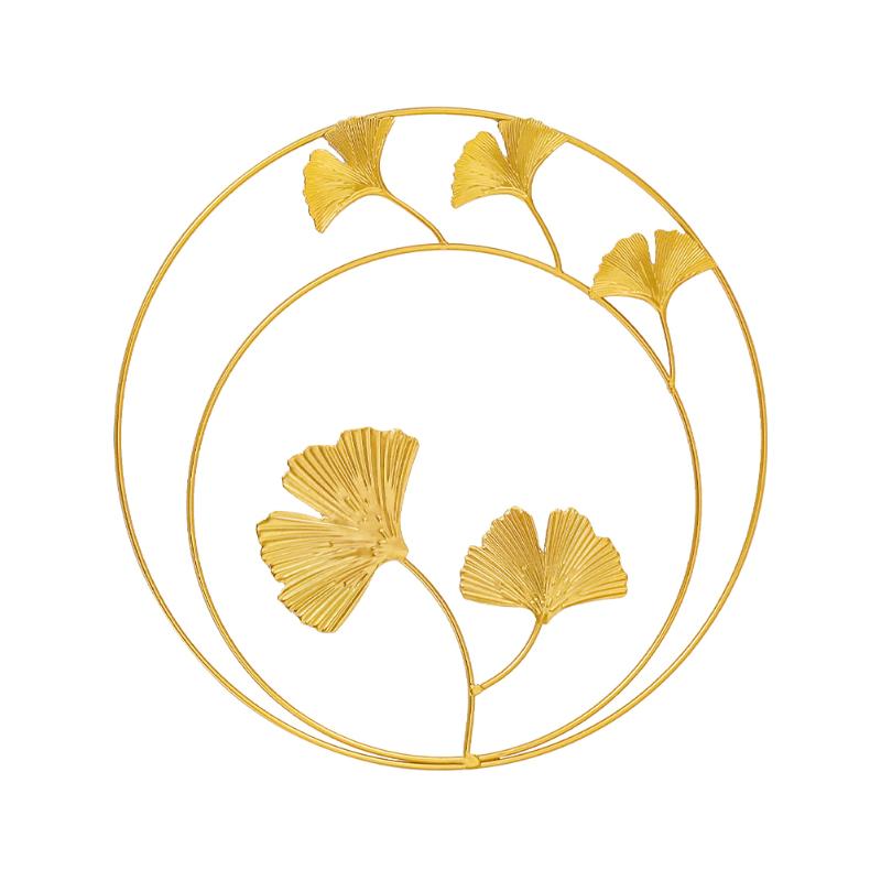 

Decorative Flowers & Wreaths 1pc Round Metal Crafts Leaves Art Hanging Ornament Adornment