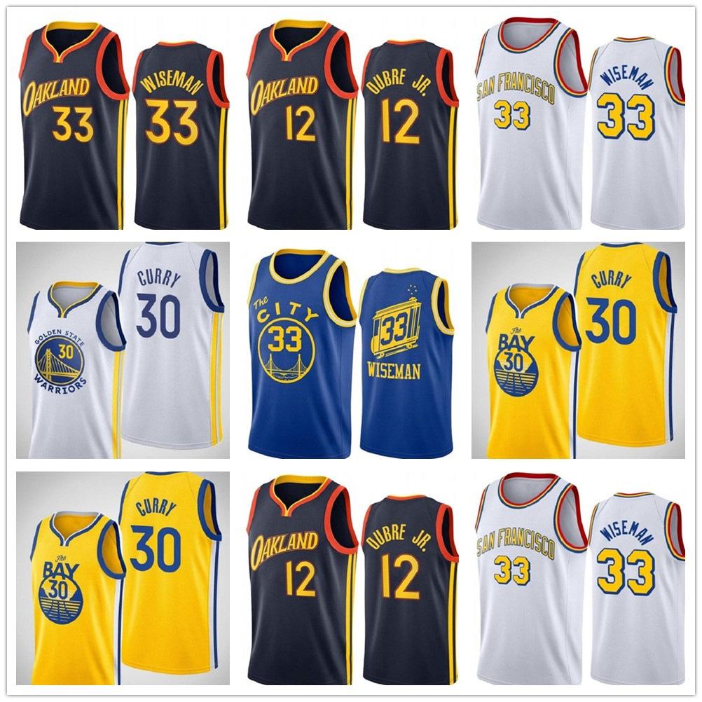 

2020-21 New Men Women Kids Youth Kelly 12 Oubre Jr. James 33 Wiseman Stephen 30 Curry Jersey Basketball City Navy Black Yellow Blue White, Colour 7