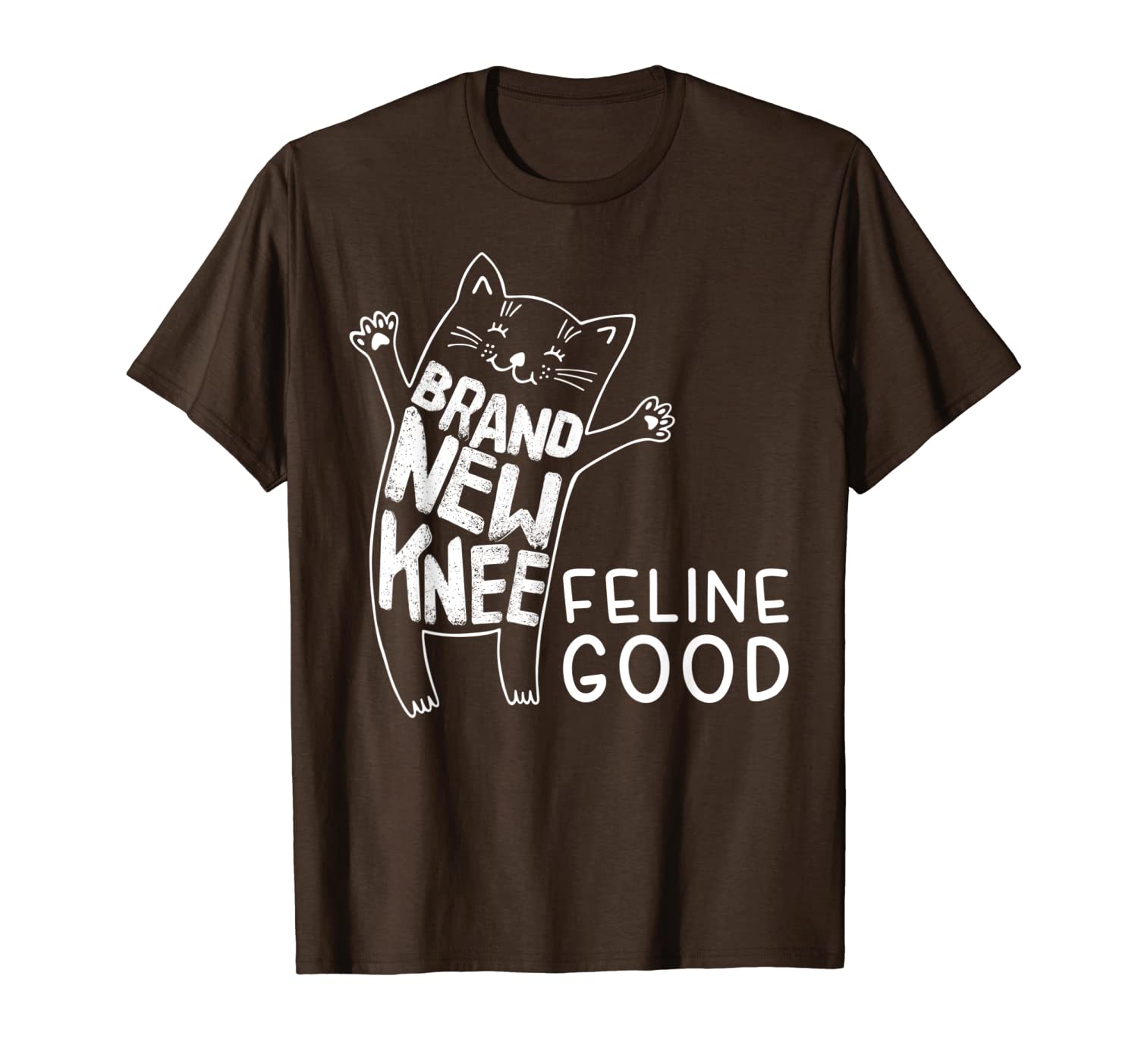 

brand new knee feline good joint knee replacement t-shirt, White;black