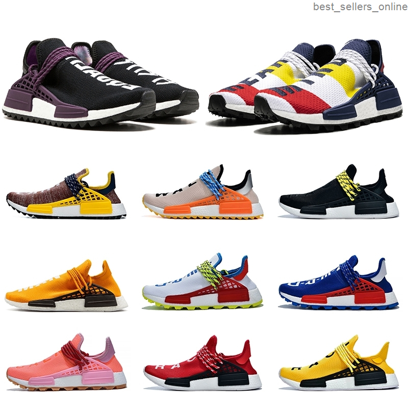 

Pharrell Williams Nmd Human Race Running Shoes Equality BBC Green Plaid Heart Mind Nerd Blue Chaussures Trainers Sports Sneakers 36-47, A1
