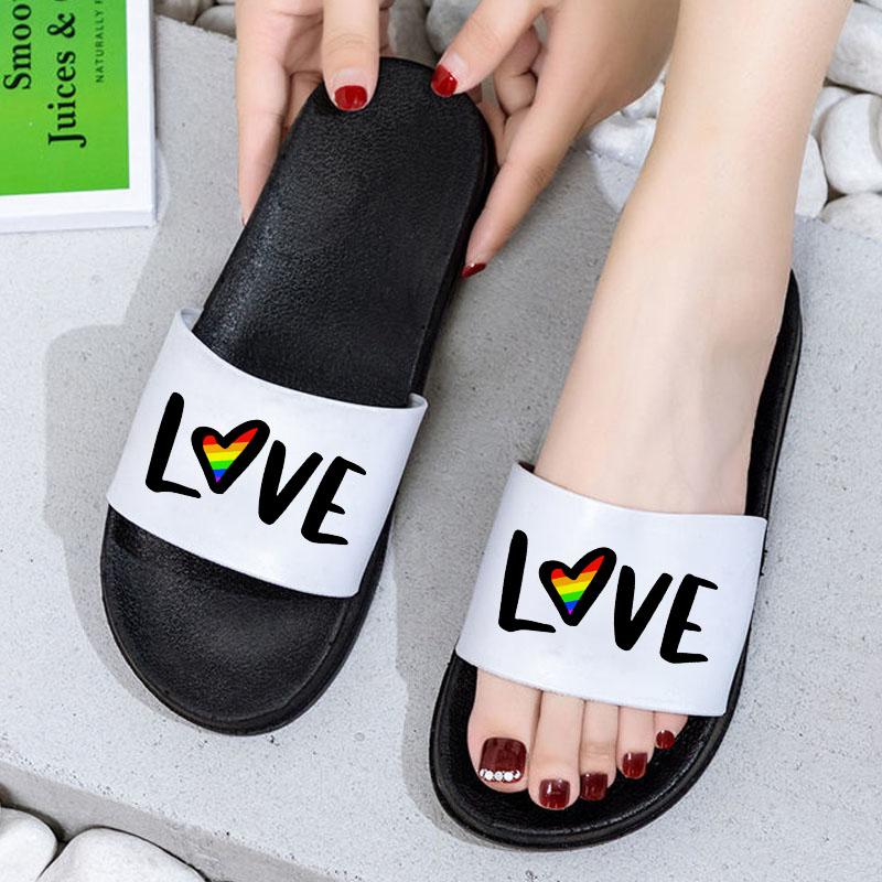 

Slippers Leisure Comfort Love Heart-shaped Print Women 2022 Korean Version Harajuku Lady Mujer, 1540