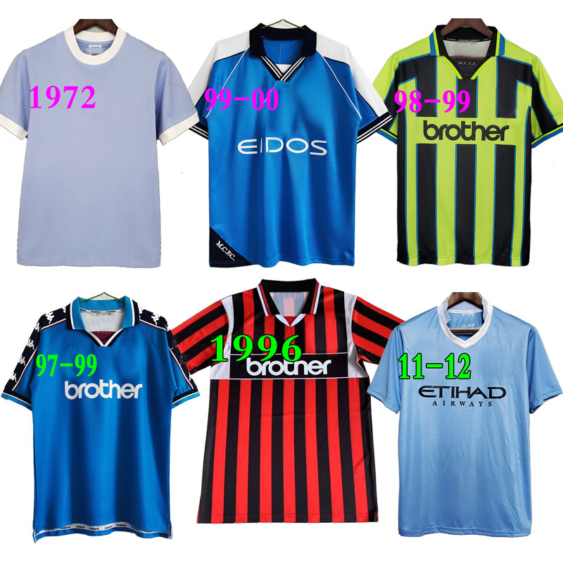 

11 12 Retro soccer jersey TOURE YAYA BALOTELLI city Classic Final 2011 2012 man KUN AGUERO KOMPANY SILVA TEVEZ 96 97 98 99 00 vintage football shirt, 1972