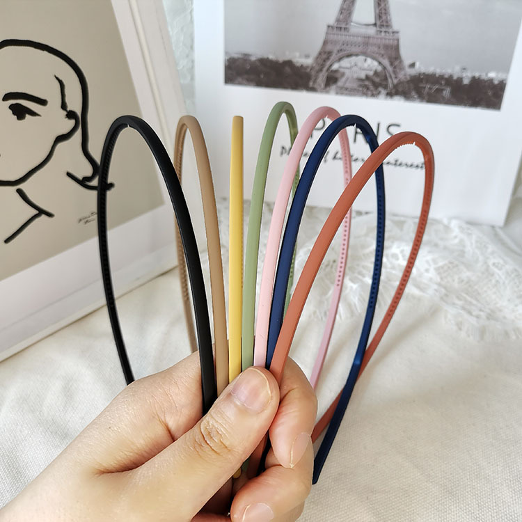 Fashion Headbands Hair Accessories Multi Color Girl Plastic Hairband with Narrow Teeth Edge Thin Headband 211106-image-668185525