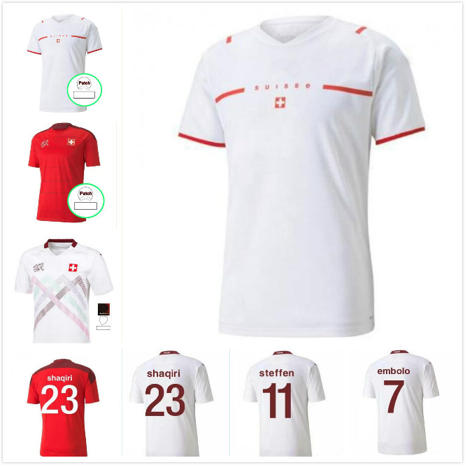 

21 22 Switzerland Soccer Jerseys Home Away 2021 2022 Seferovic Xhaha Elvedi Akanji Rodriguez Zakaria Embolo Behrami Shaqiri uniforms Football shirts