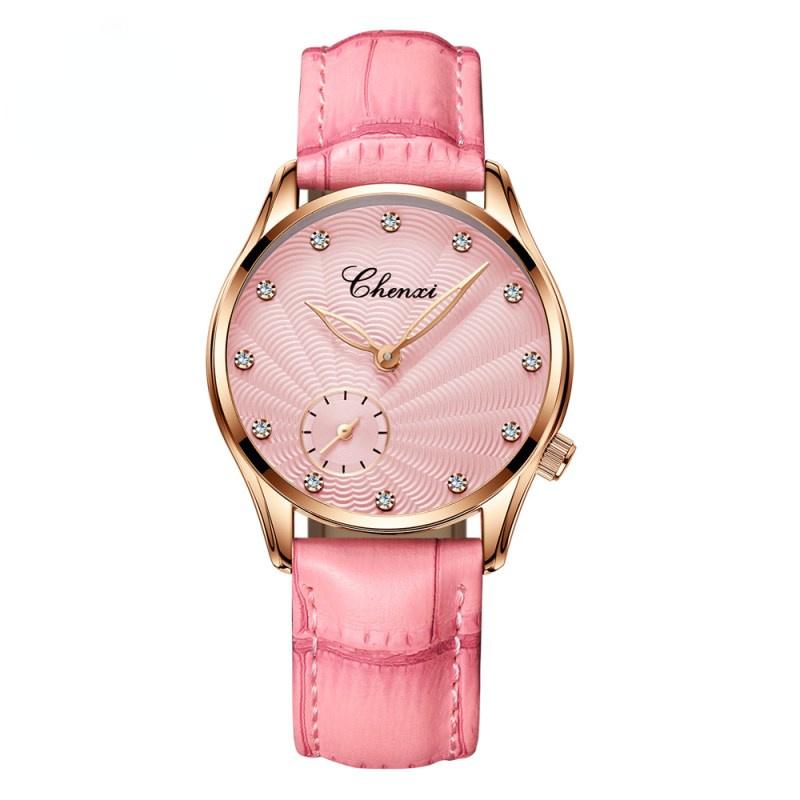 

Wristwatches 2021 Fashion Simple Women Watches Ladies Leather Strap Quartz Female Watch Dames Horloges For Girls, Silver purple
