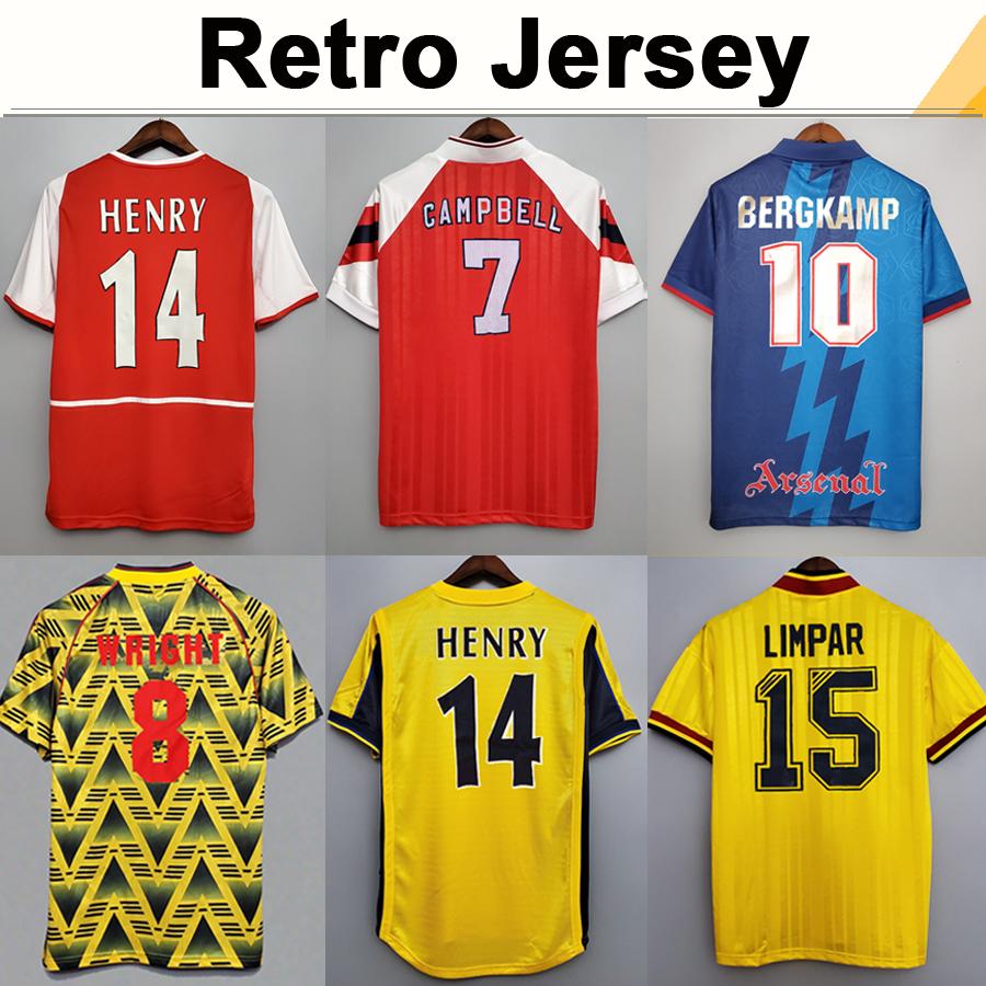 

02 05 HENRY BERGKAMP V. PERSIE Mens RETRO Soccer Jerseys 94 97 VIEIRA MERSON ADAMS Home Away 3rd Football Shirt Short Long Sleeve Uniforms, Image