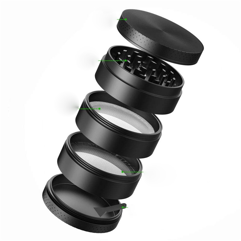 

Big Herb Spice Mill Herbal Grinder 55 MM Metal 5 Layer Black Smoke Accessories