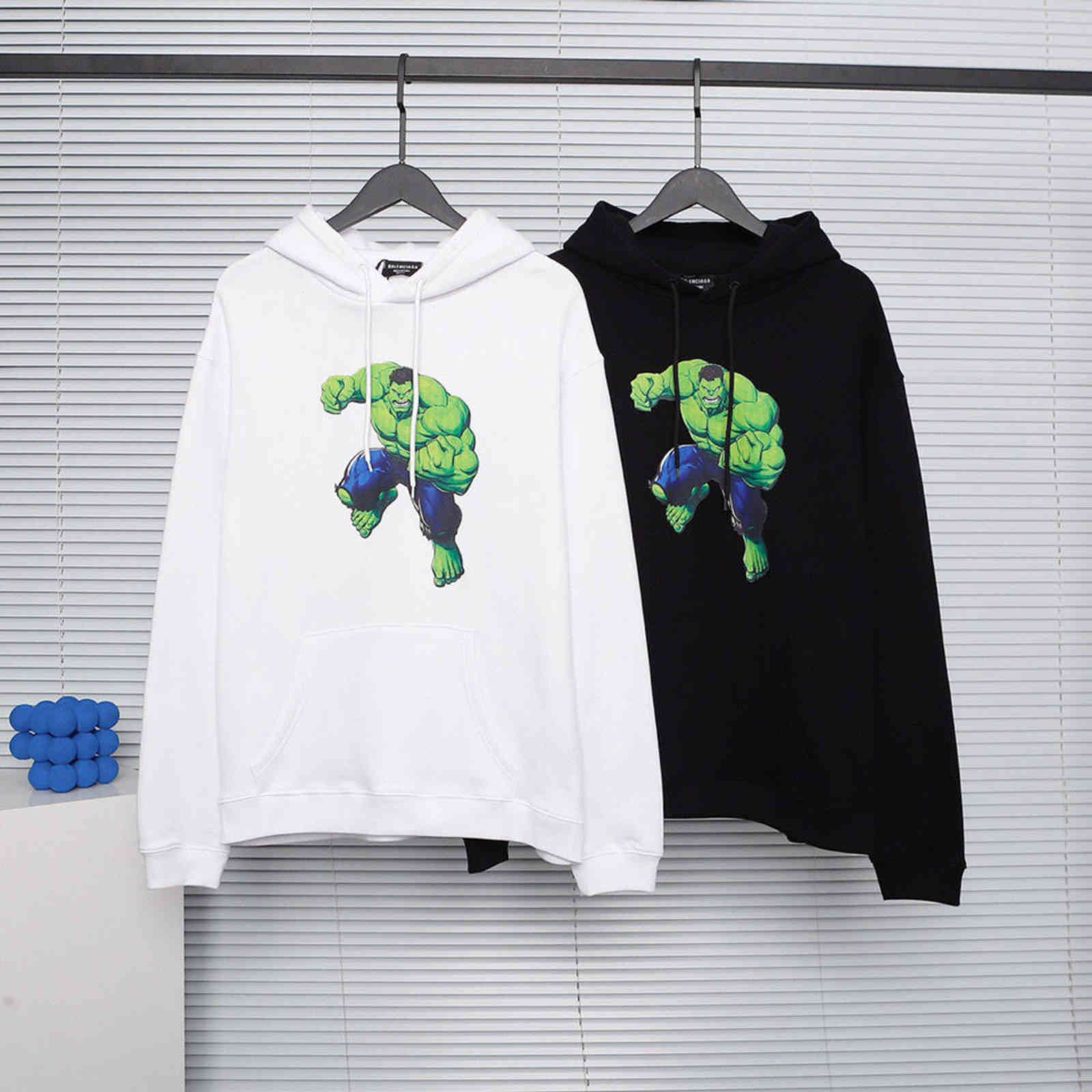 

Designers Hoodies Correct Version 21 Paris b Jiahaoke Printed Lazy Style Loose Casual Mens Womens Long Sleeved Hoodie, Black