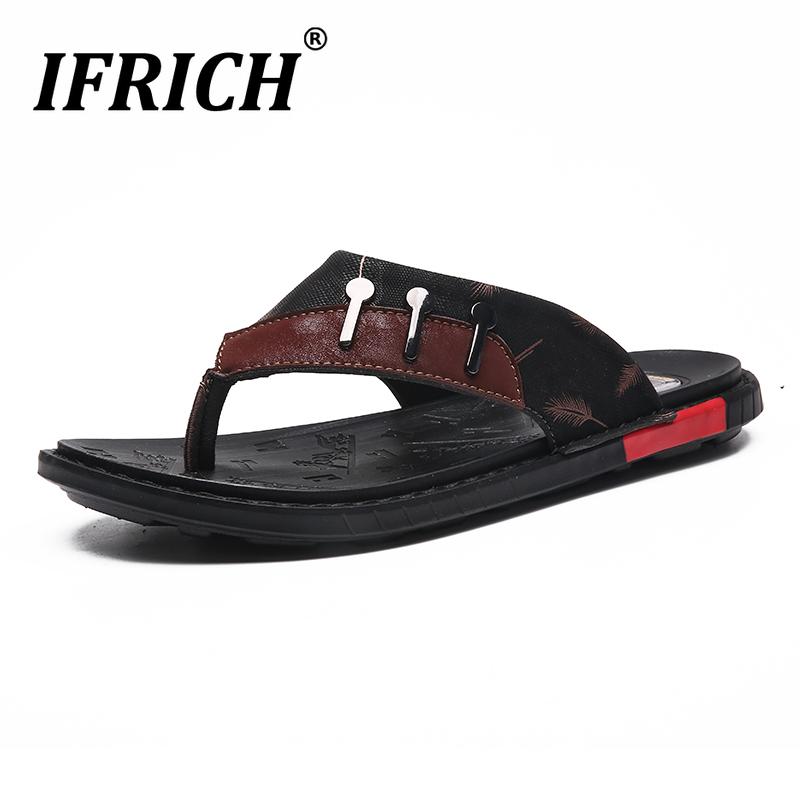 

New Summer Man Beach Casual Shoes Black Travel Slippers Men Comfortable Beach Flip Flops Mens Brand Fashion Men Flat Slippers
