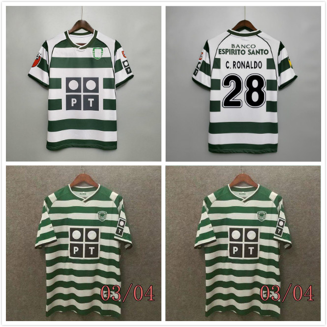 

S-2XL Sporting Lisbon retro 2002 2003 soccer jerseys #28 C.RONALDO 02 03 Vintage Maillot DANNY Camisa de futebol SA PINTO football shirts, 96/97 away
