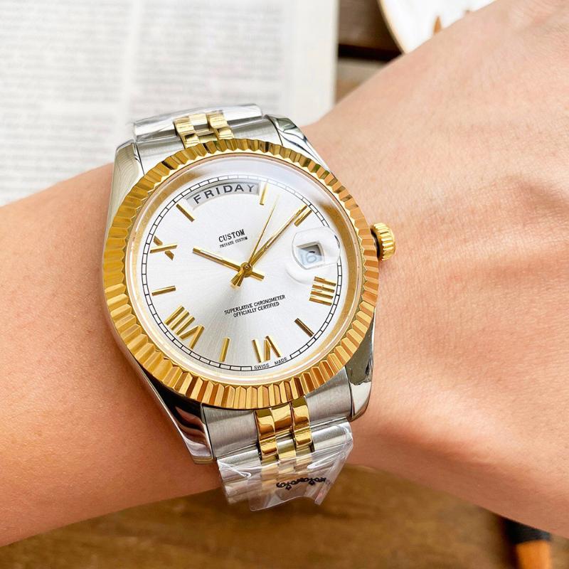 

Wristwatches 41mm Automatic Mechanical Watch Miyota 8215 Movement Luminous Waterproof Sapphire Glass Men's, No3