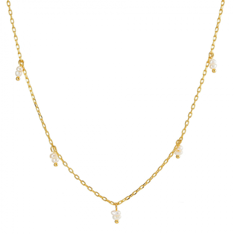 

Chokers FINE4U Pearl Necklace Gold Color Choker For Women Teen Girls Delicate Christmas Gift