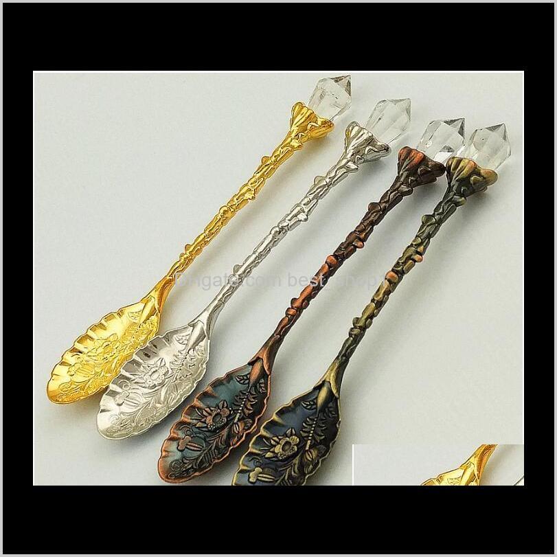 

Crystal Retro Pattern Tea Spoon Stir Coffee Spoon Honey Dessert Ice Cream Scoop Teaspoon Tableware Shipping 0Psgr 2Waad