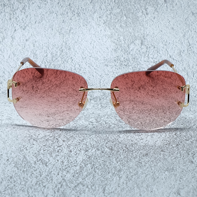 

Round Metal Sunglasses Men Women Luxury Designer Rimless Carters Eyewear Fashion Oval Vintage Driving Sun Shades Wholesale Glasses