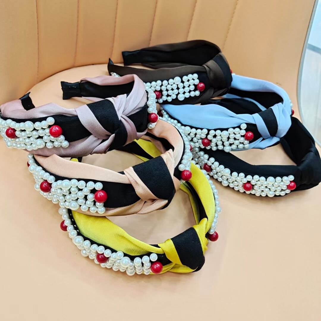 

20color Wholesale Fashion Crystal Headband High Quality Luxury Women Cloth Letter Print Wide Edge HairHoop PU Leather HeadWrap Headwears Hair Jewelry Accessories