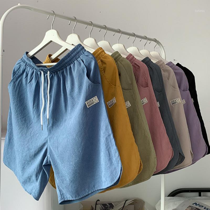 

Men's Shorts Casual Men Summer Thin Basketball Capris Linen Trouser Loose Sports Beach Ice Silk Underpants Plus Size Bottoms, Black