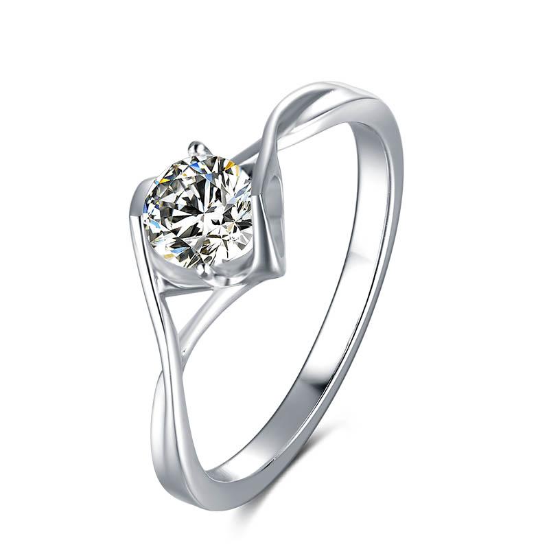

Cluster Rings M05C 925 Sterling Silver Ring Moissanite Diamonds 0.5ct 5mm Main Stone Jewelry