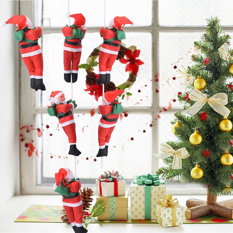 

Christmas Decorations Santa Claus Climbing On Rope Ladder Home Decoration For Tree Indoor Outdoor Hangings Pendant Ornament Par