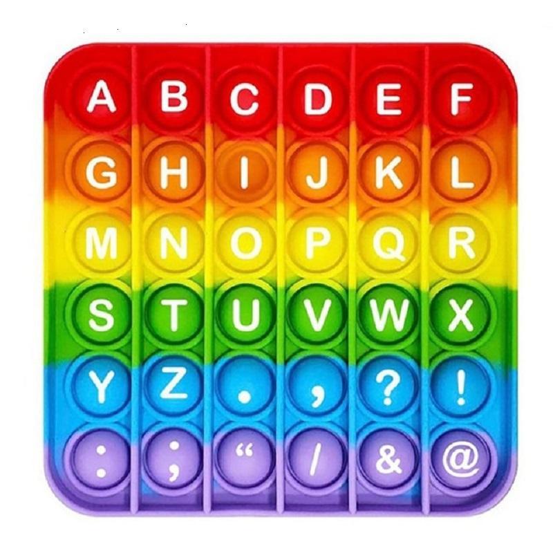 

Rainbrow English alphabet Numbers Fidget Toys Push It Game for Adult Kid Bubble Fidget Sensory Toy Autism Special Needs Stress Reliever Figet Speelgoed DHL