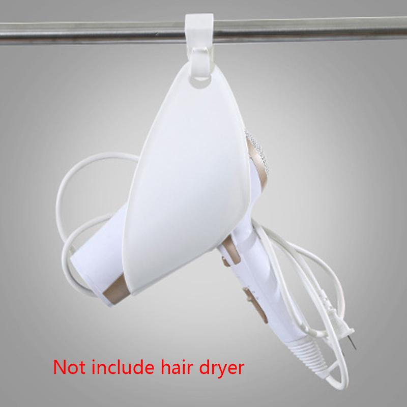 

Organizer Storage Plastic No Drilling Hanging Bathroom Rack Stand Space Saving Wall Hair Dryer Holder Bath Accessory Set