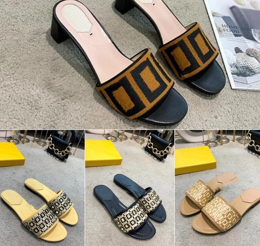 

sandals Paris Women Slippers Beach Slide Girls Flat Slipper Scuffs Shoes Summer Ladies Flip Flops Knitted Embroidery slides with box