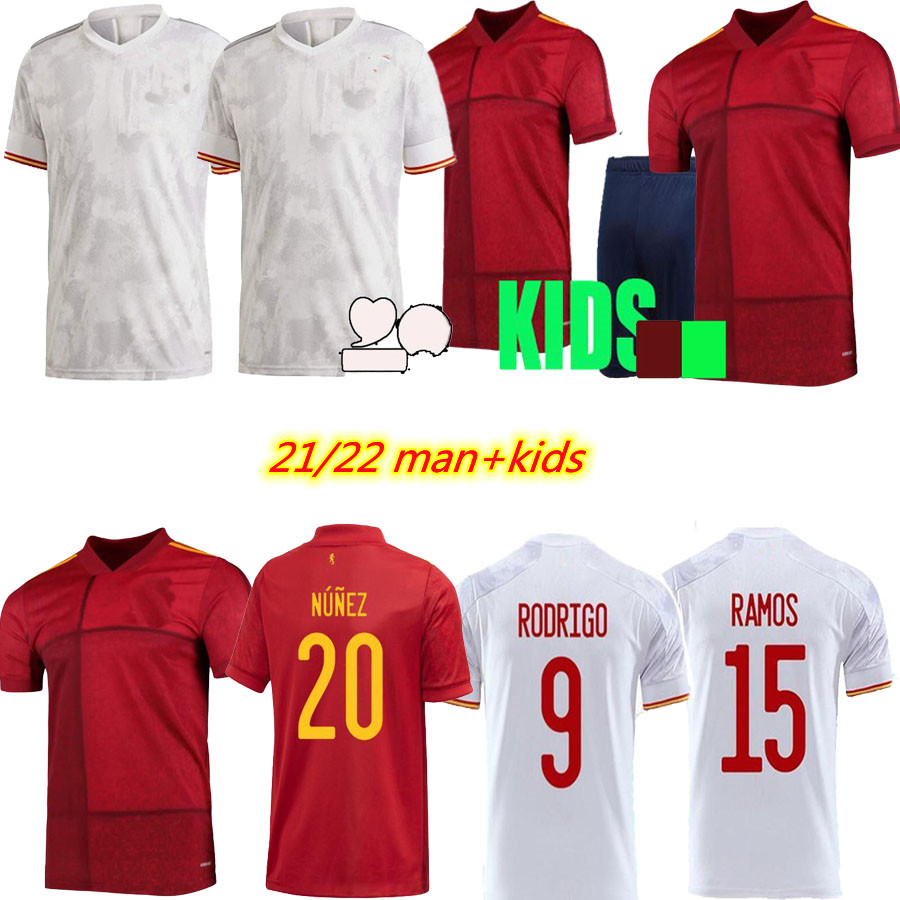 

2021 Espana soccer jersey home away RODRIGO TORRES Spain Fans football shirts MORATA RAMOS THIAGO INIESTA kids kit espaÃ±a equipment camiseta, Black;yellow