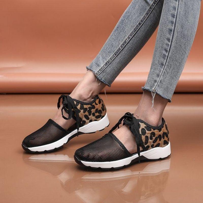

Sandals Summer Products Women's Mesh Lace Up Sports And Leisure Flat Comfortable Beach Shoes HA802, Black