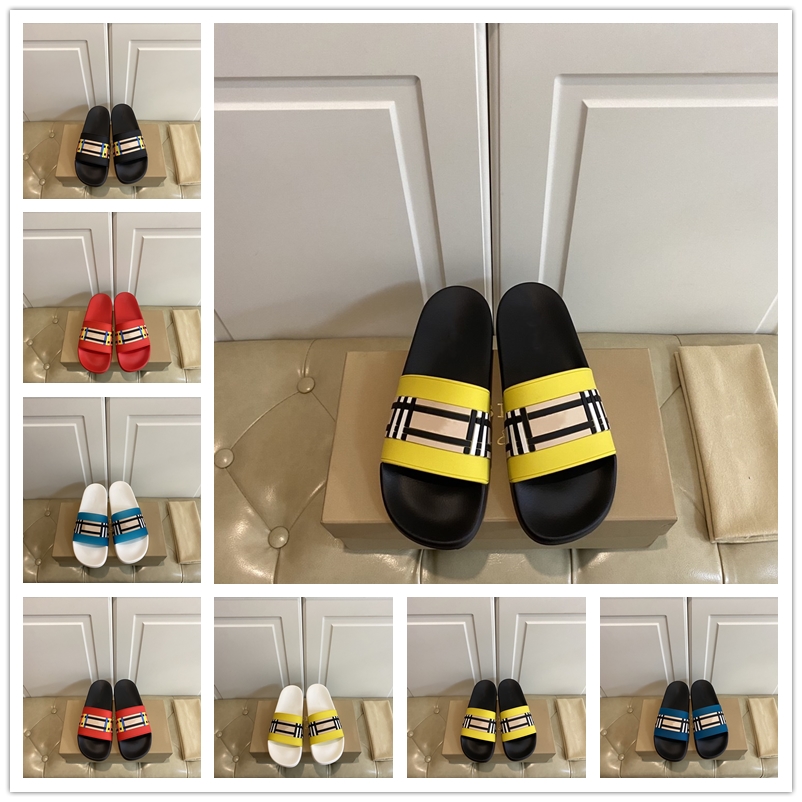 

2021 Men Women Designers slipper Luxury Slide Summer Fashion Wide Flat Slippery With Thick Sandals Flip Flops size 36-45, Black