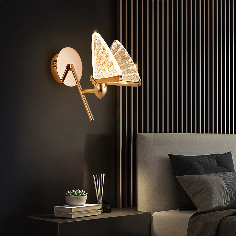 Creative Butterfly Wall Lamp Modern Minimalist Bedroom Study Led Lighting Restaurant Cafe Hotel Decoration Wall Light Nordic Club Bathroom Indoor-image-669378778