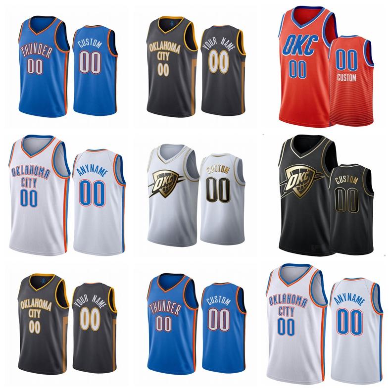 

2021 Men Oklahoma City Thunder Luguentz Dort George Hill Al Horford Any Player Customizes A Basketball Jerseys, Black;red