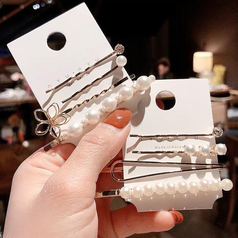 

Hair Clips & Barrettes Korea Simulated Pearl Clip For Women Many Ltypes Meta Female Water Droplets Fashion Girl Jewelry Accessories, Golden;silver