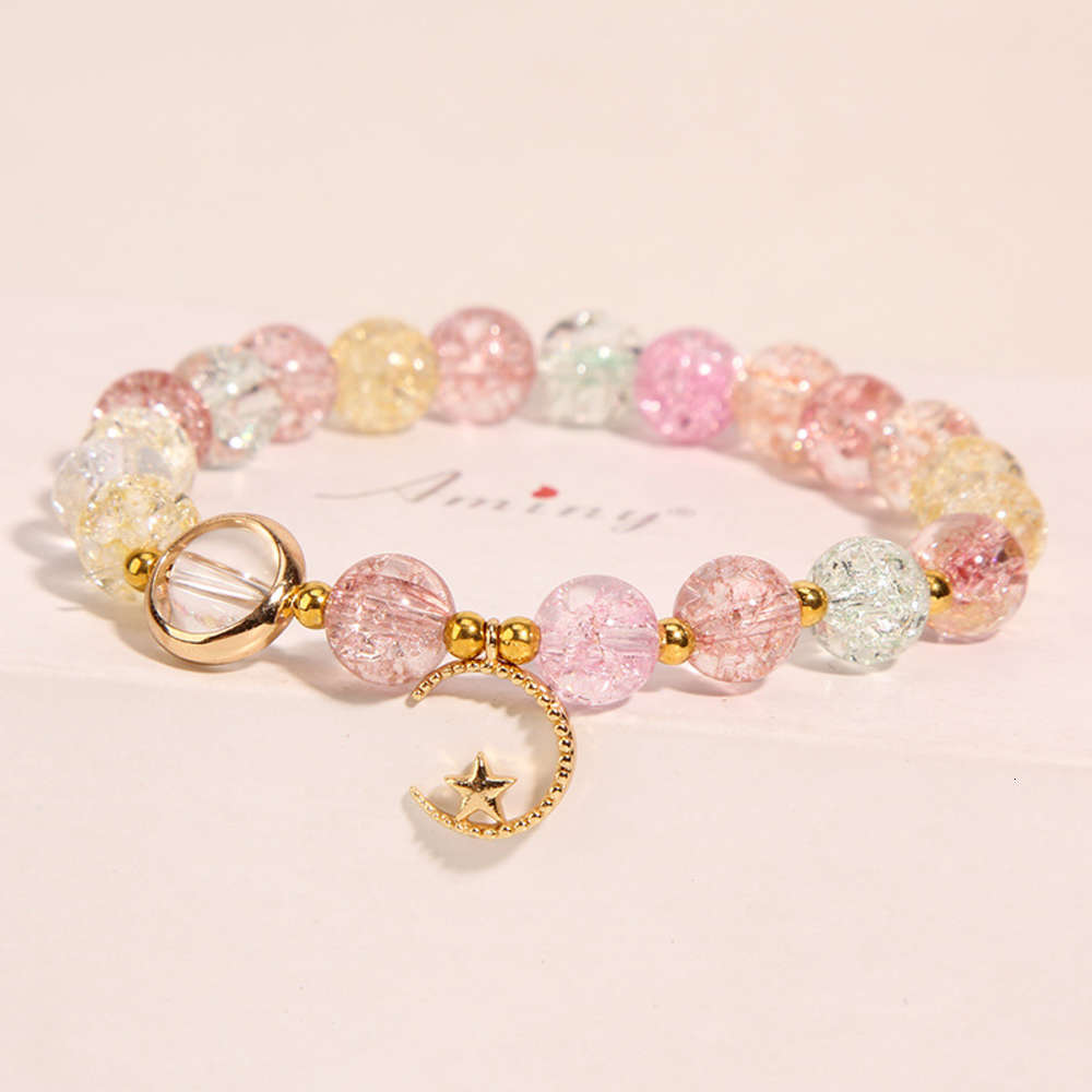 

bracelet Korean version small fresh crystal bracelet transfer cool wind star moon Bracelet girl simple student friend fashion, Golden;silver