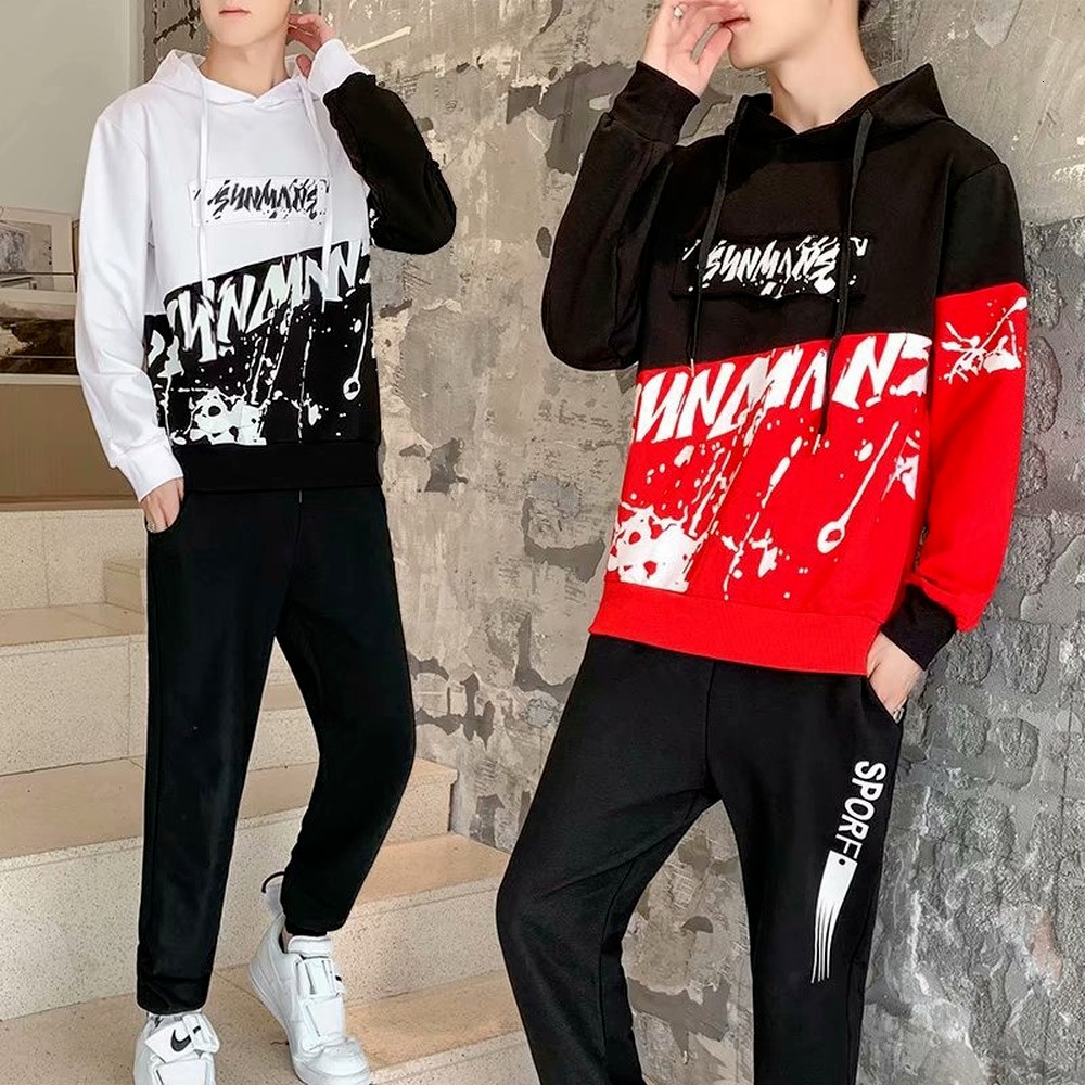 

Men' Tracksuits clothes 2 joint autumn streetwear men' hop shredded tracksuits fashion clothing fine casual FAXP, 1# shoe box