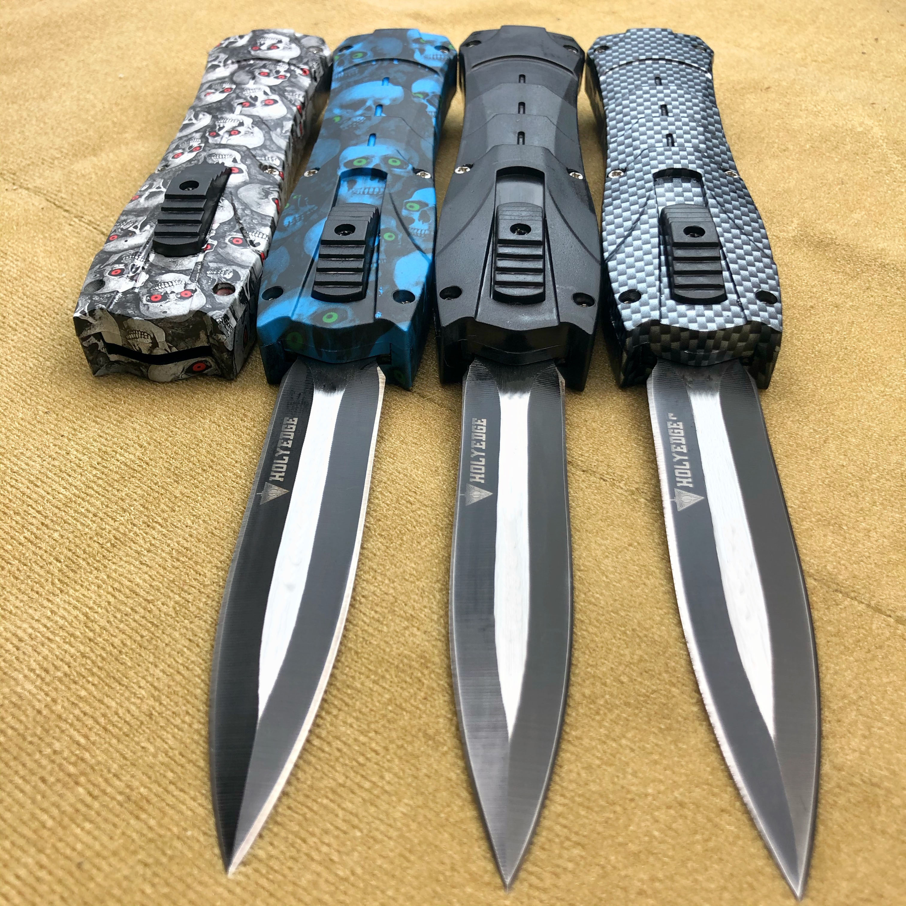 

Double Action Auto Folding Knife EDC pocket tactical knife micro Automatic Knives