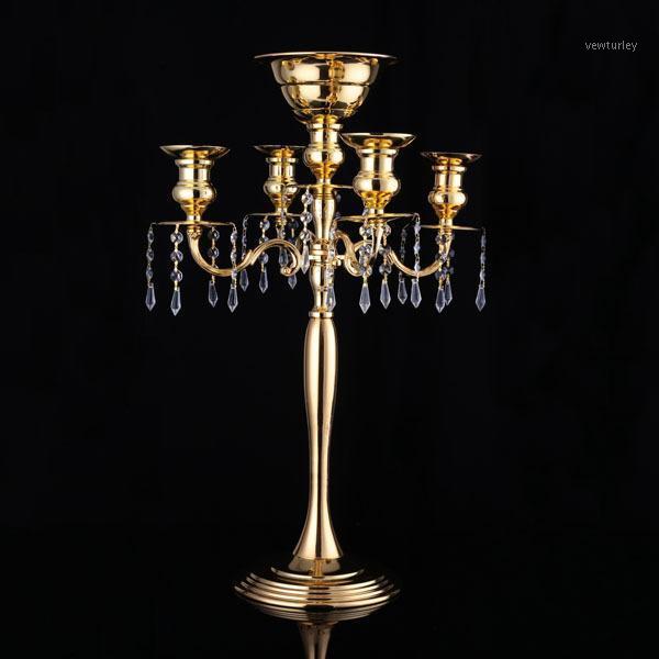 

Party Decoration 75cm Tall )8pcs)Crystal & Metal Wedding Table Centerpiece ,wedding Candelabra For
