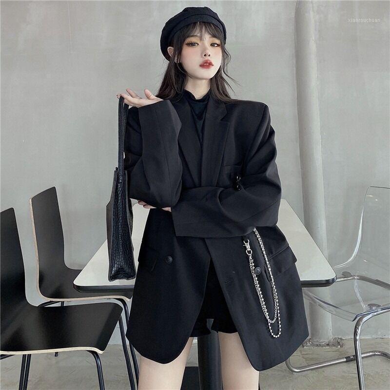 

Blazer Women Women' Autumn And Winter Coat Loose Suit Long Sleeve Veste Femme Suits & Blazers, Black