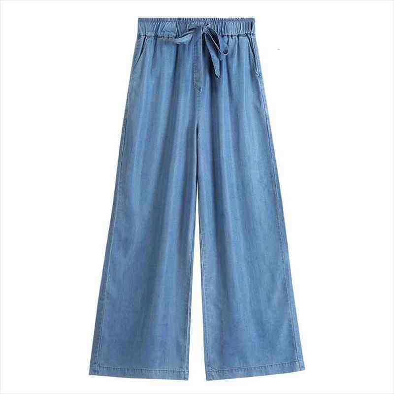 

6xl 7xl Women High Waist Jeans Vintage Mom Wide Leg Jeans High Quality Cowboy Denim Pants Plus Size Summer, Blue