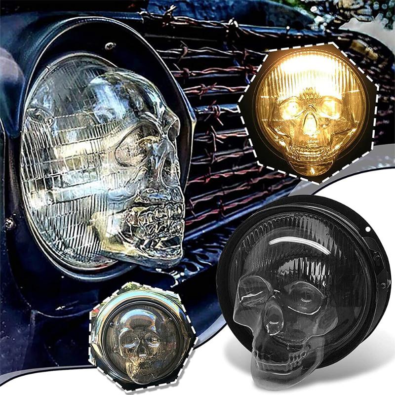 

Lamp Covers & Shades Skull Headlight For Car Lampshade Truck Auto Decorative Protective Head Cover Accessory Drop Screen
