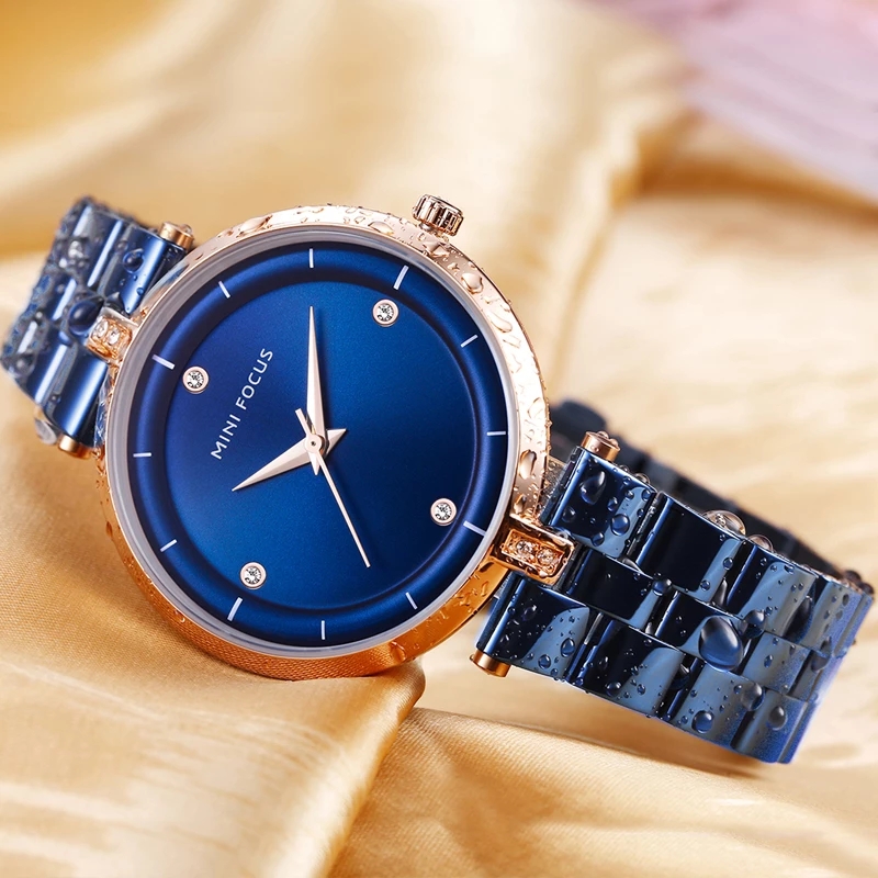 

women's watch Mini focus quartz wristwatch luxury fashion for women blue, Black