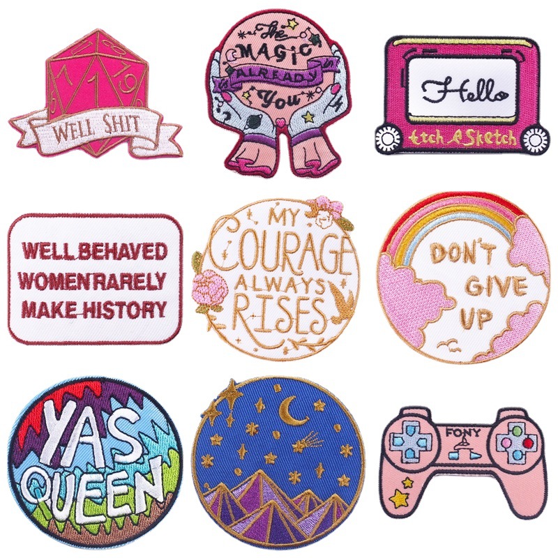 

Cross border special heating selling star sky embroidery cloth paste computer embroidery game machine patch paste DIY clothing accessories printing