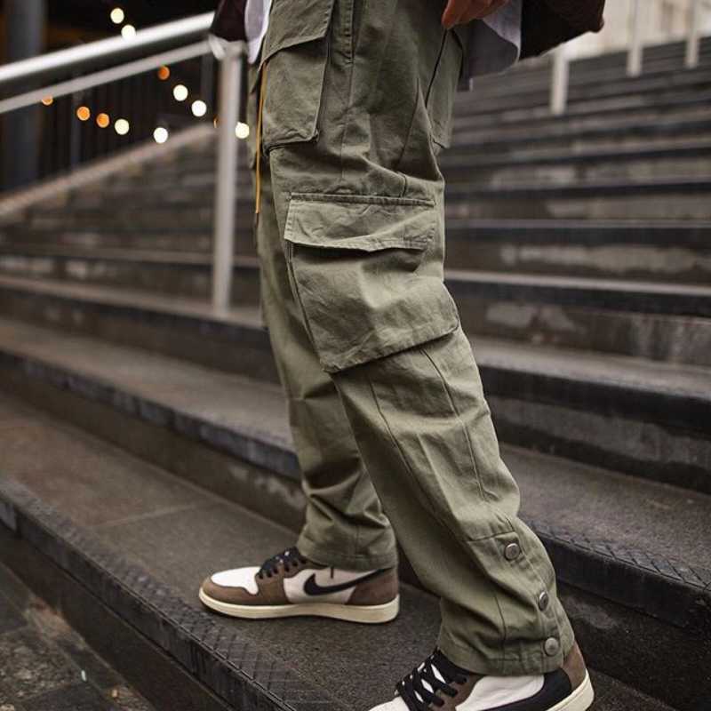 

Men's Pants Cargo Men 2021 Hip Hop Streetwear Jogger Pant Fashion Trousers Multi-Pocket Casual Joggers Sweatpants, Black