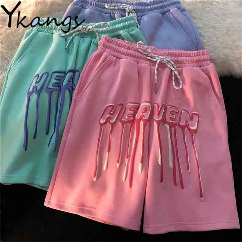

Streetwear Punk Goth Letter Print High Waist Sport Shorts Women Baggy Hip Hop Korean Style Clothes Fashion Biker Female 210722, Green